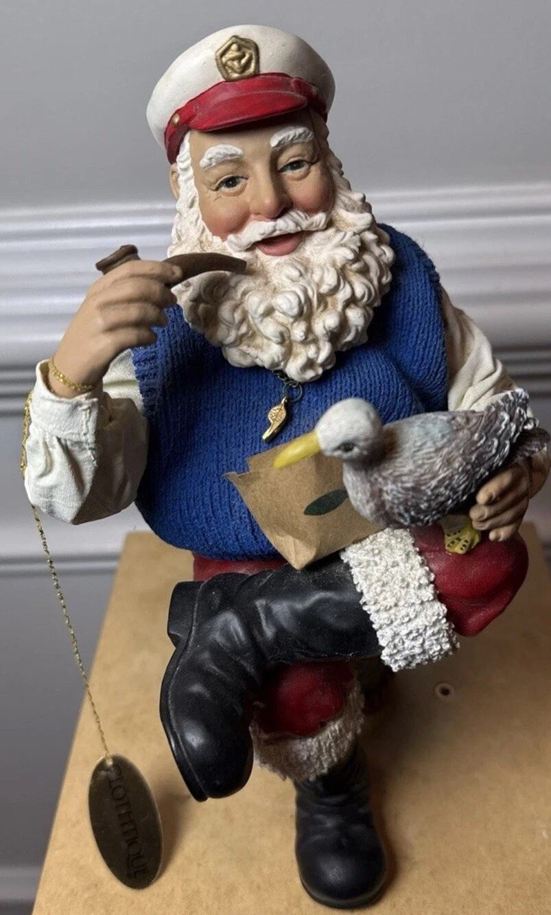 Possible Dreams Clothtique Nautical Santa Shelf Sitter Pipe Seagull Retired